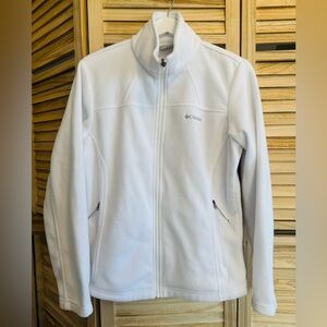 COLUMBIA Women's Benton Springs Full Zip Fleece Jacket in White/Sea Salt, Size L